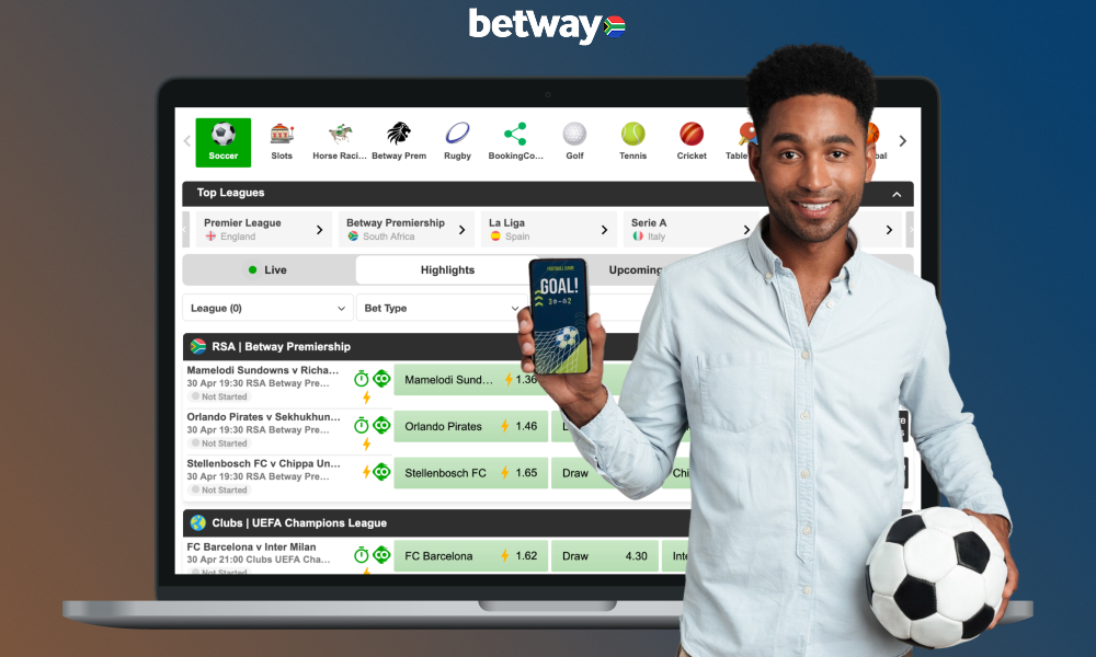 Betway has a wide range of soccer betting lines available to registered users